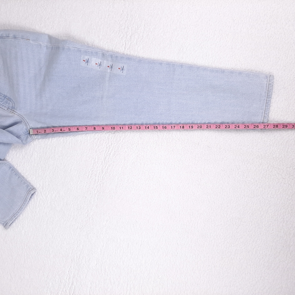 Old Navy Curvy OG Straight High Rise Ankle Jeans light wash classic 90s grunge - Picture 6 of 12